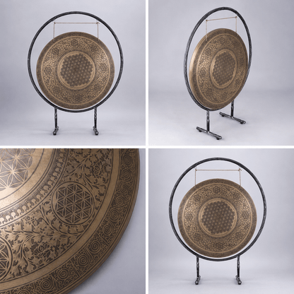 26.5 inch handmade Flower of Life Gong for sound healing and meditation by Himalayas Craft HK