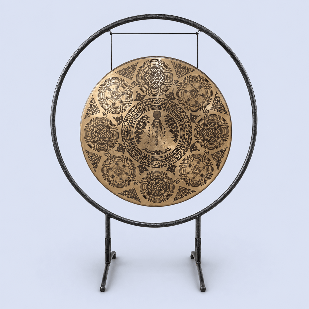 Handmade Tibetan Gong with Planetary Symbols