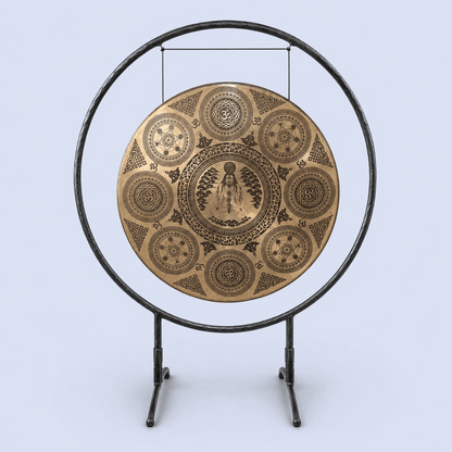 Handmade Tibetan Gong with Planetary Symbols