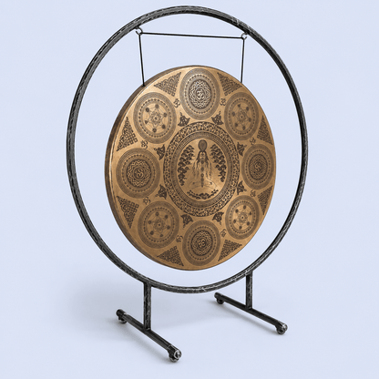 Handmade Tibetan Gong with Planetary Symbols