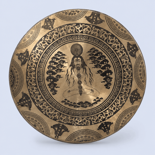 Handmade Tibetan Gong with Planetary Symbols