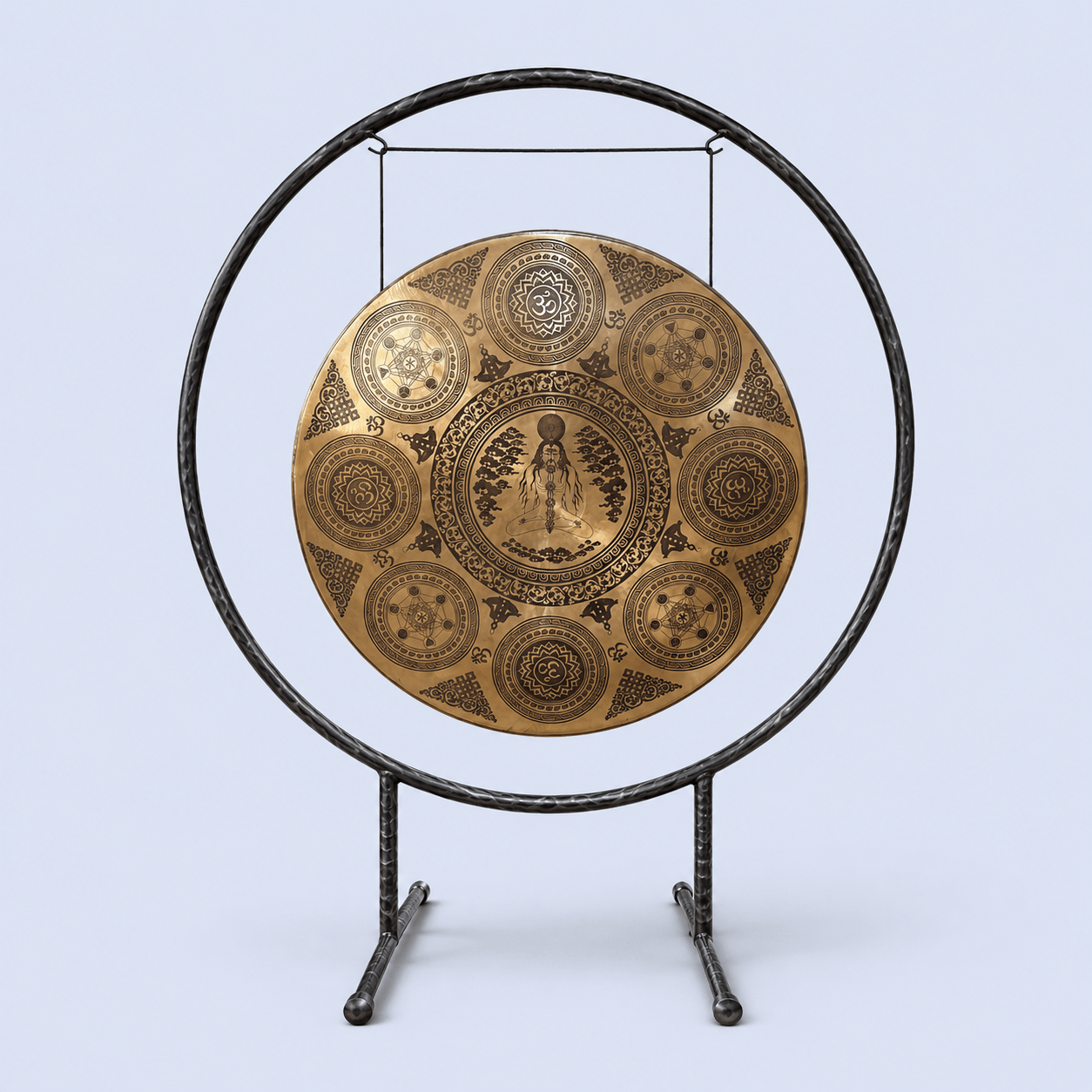Handmade Tibetan Gong with Planetary Symbols