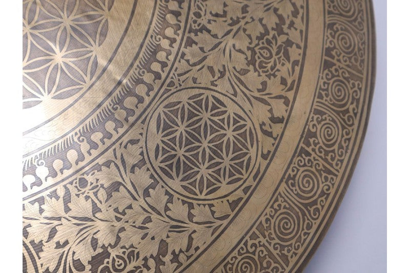 Flower of Life Gong – 26.5 Inch Handmade Sound Healing Gong