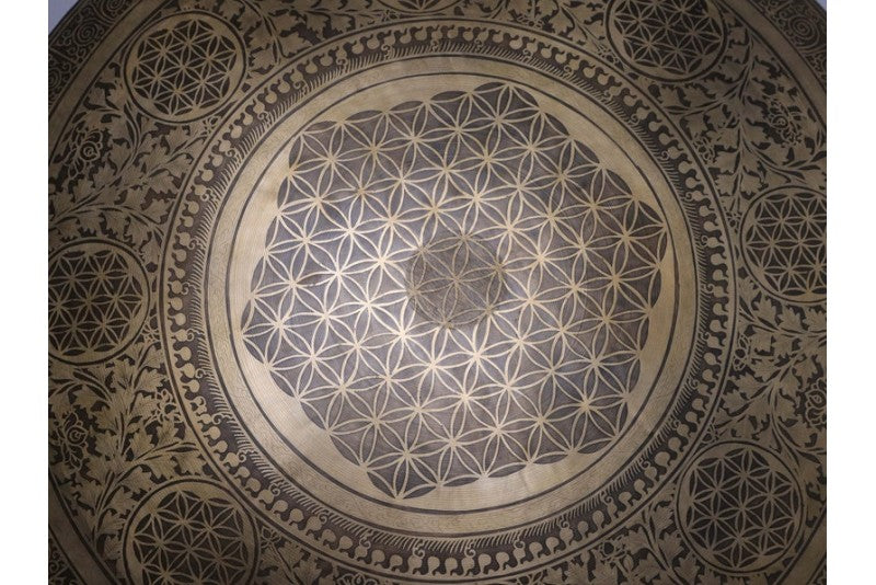 Flower of Life Gong – 26.5 Inch Handmade Sound Healing Gong