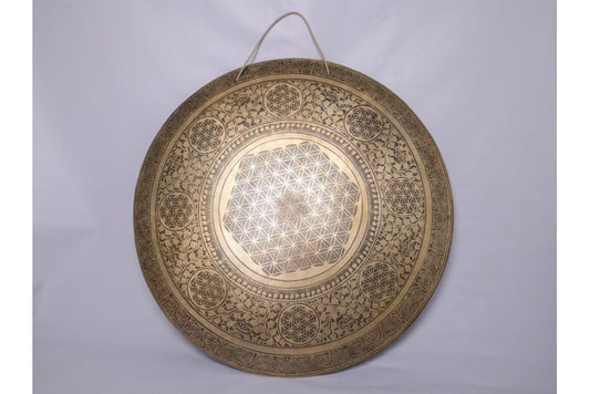 Flower of Life Gong – 26.5 Inch Handmade Sound Healing Gong